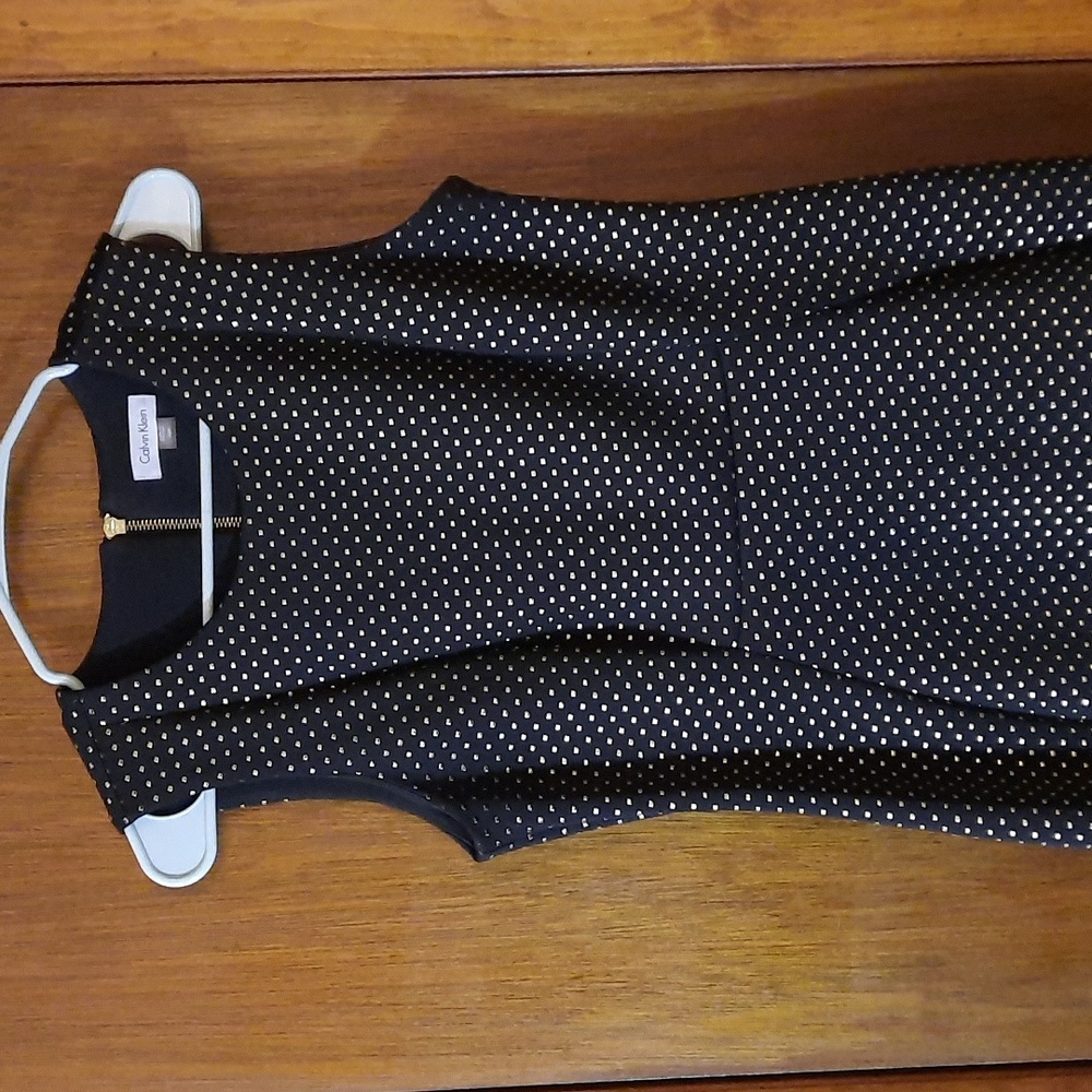 Calvin Klein gold studded black dress